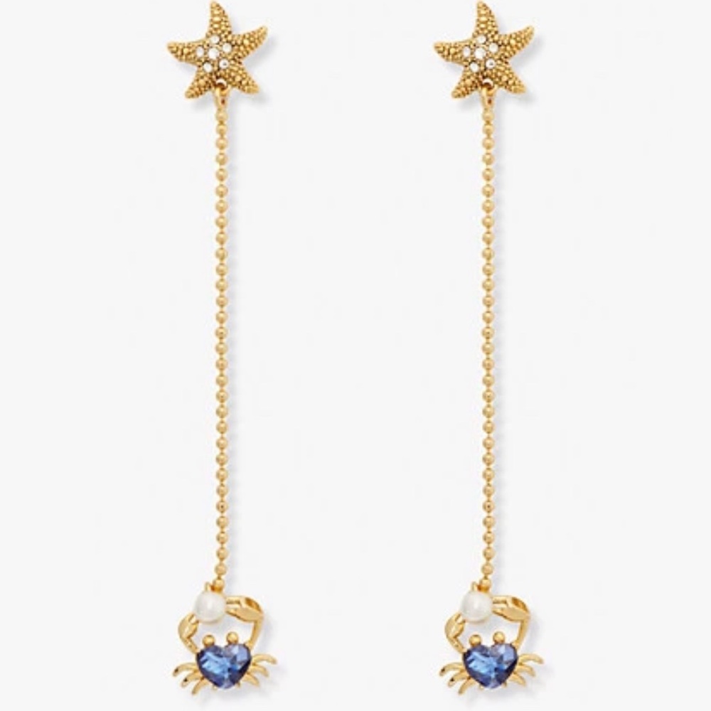 Kate Spade Sea Star Crab Linear Earrings